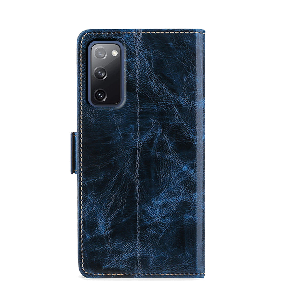 TPU + PU Leather Stand Cell Phone Case for Samsung Galaxy S20 FE/S20 Fan Edition/S20 FE 5G/S20 Fan Edition 5G - Blue TPU + PU Leather Stand Cell Phone Case for Samsung Galaxy S20 FE/S20 Fan Edition/S20 FE 5G/S20 Fan Edition 5G - Blue